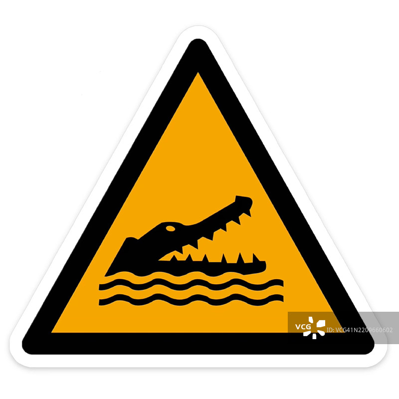 警告 - 小心鳄鱼图片素材