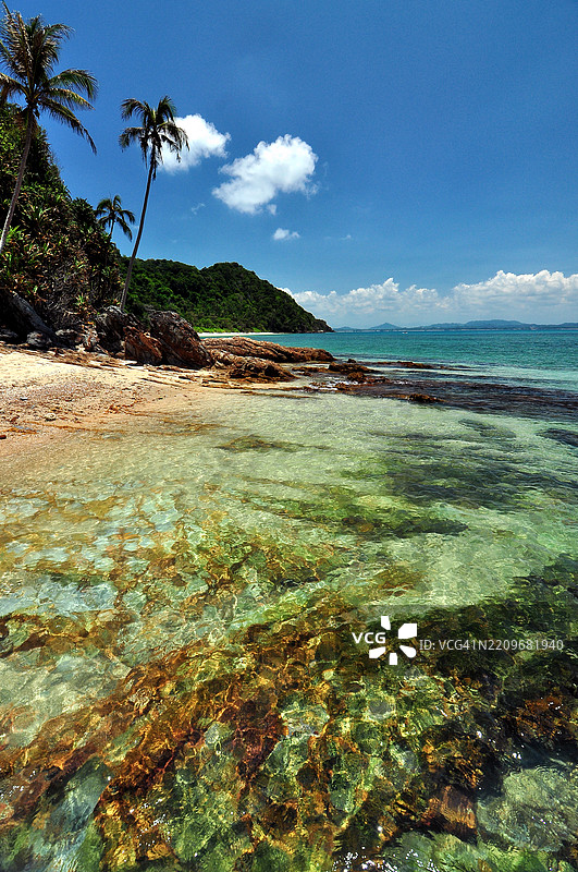 马来西亚卡帕斯岛的海景与岛屿图片素材