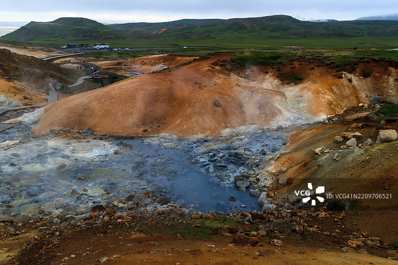 古努赫温泉，雷克雅未克联合国教科文组织全球地质公园，雷克雅尼斯半岛，冰岛图片素材