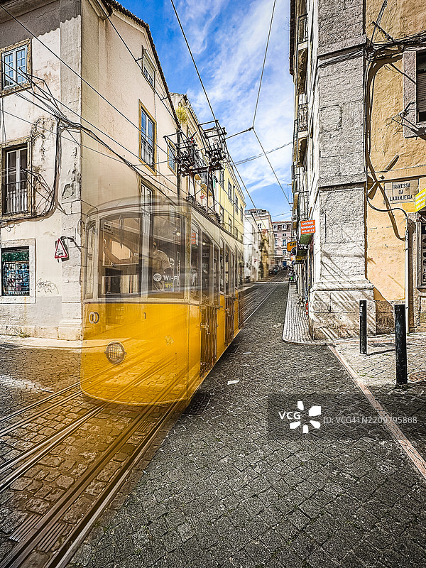 里斯本，葡萄牙的“杜阿尔特·贝洛”缆车。 II图片素材