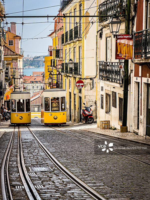 里斯本，葡萄牙的“杜阿尔特·贝洛”缆车。III图片素材