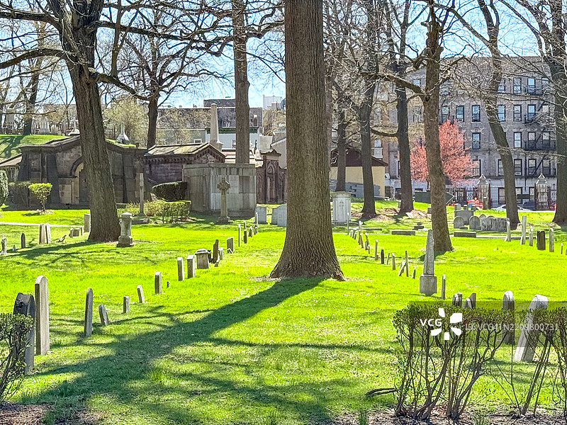 华盛顿高地三位一体公墓的纪念碑和墓碑图片素材