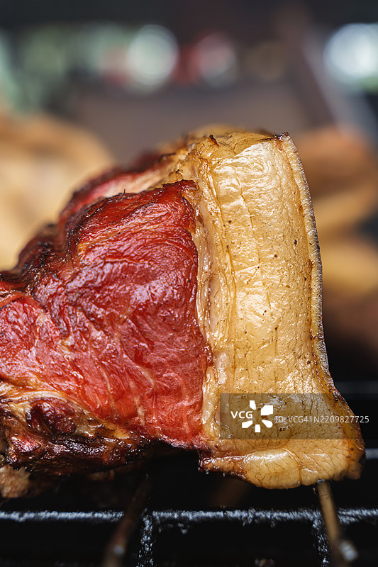 烟熏野猪肉的特写层次图片素材