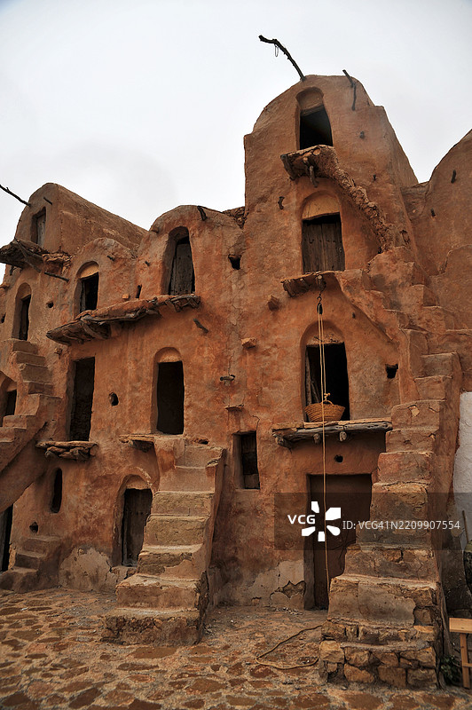 索尔坦家族的库萨尔，位于突尼斯塔塔温附近的加固粮仓，北撒哈拉地区图片素材