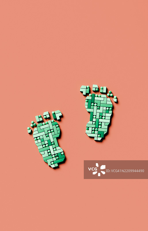 绿色的双重几何足迹：反映环境进步图片素材