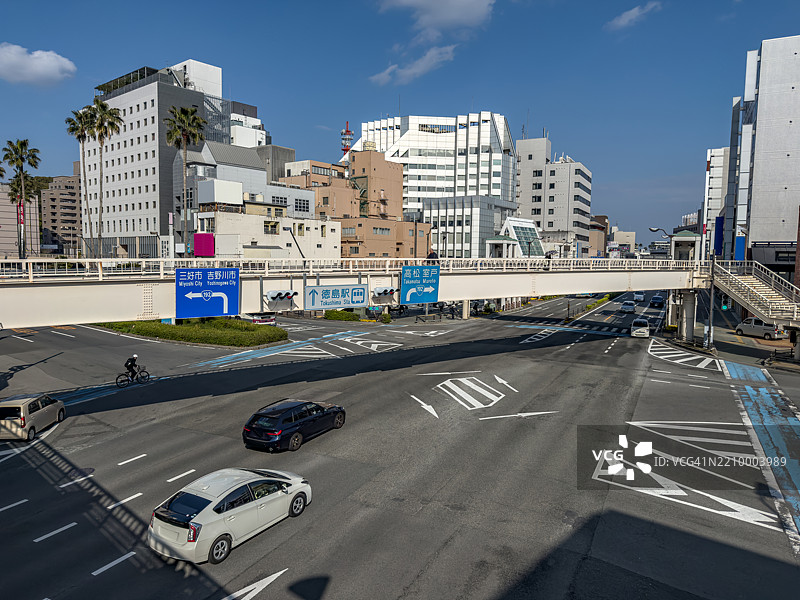 日本德岛市的道路交叉口图片素材