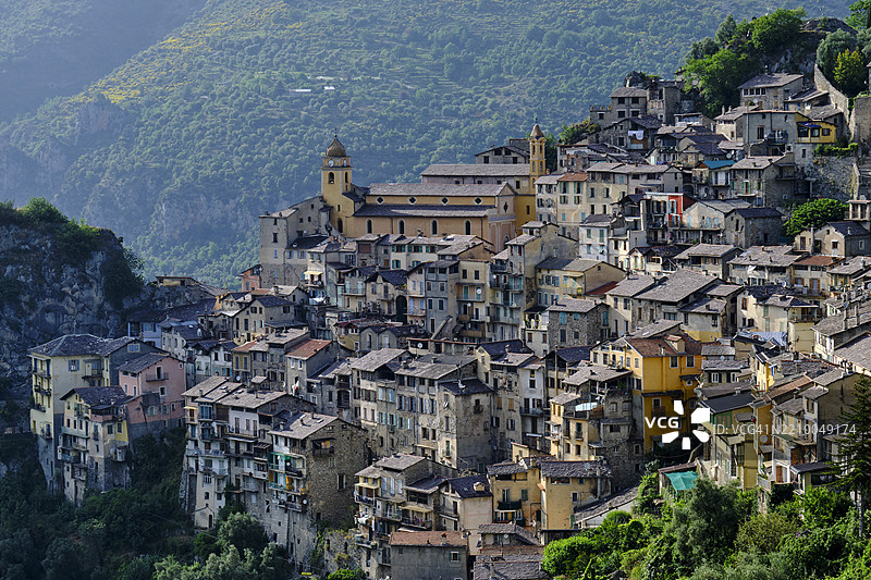 法国，阿尔卑斯-海洋省，山顶村庄索尔日图片素材