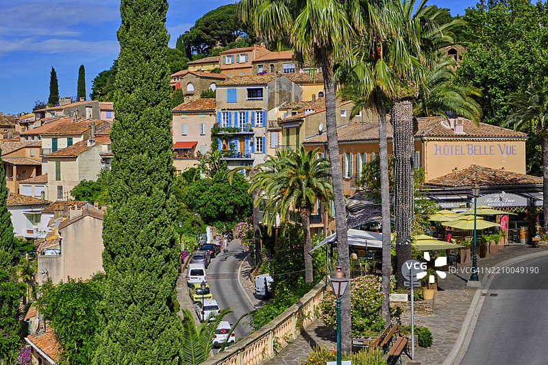 法国，瓦尔省，博尔梅-莱-米莫萨，古老的中世纪村庄图片素材