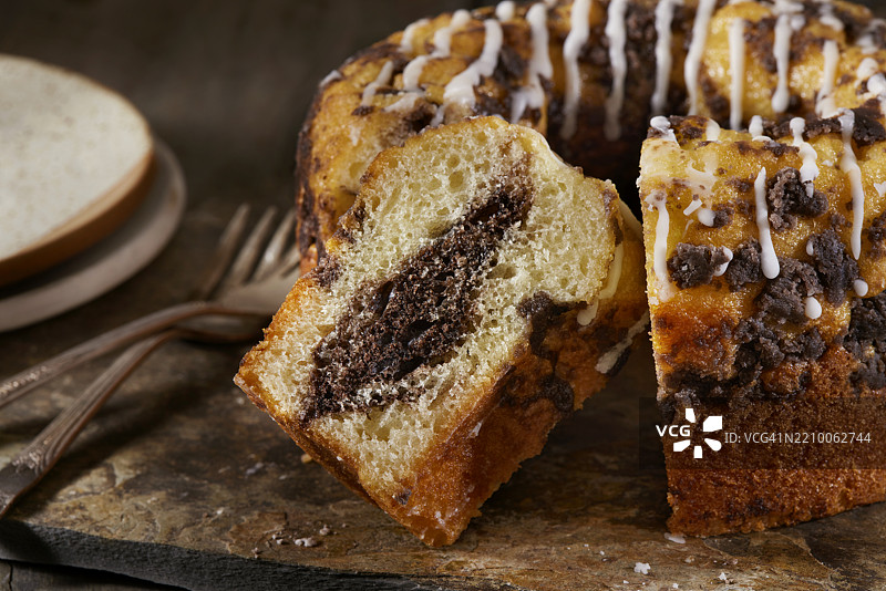 大理石环形咖啡蛋糕图片素材