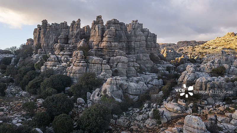 奇特的石灰岩岩石形成,埃尔托卡尔自然保护区,安特克拉的托卡尔,马拉加省,安达卢西亚,西班牙,欧洲图片素材