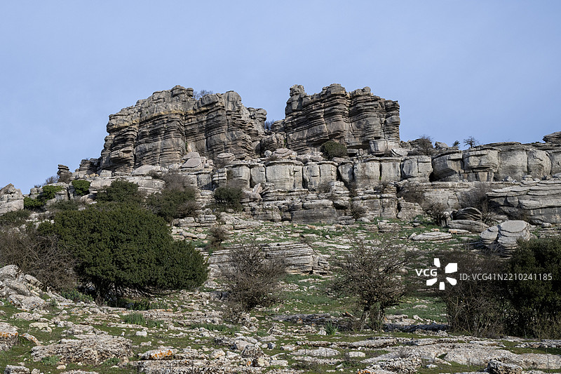 奇特的石灰岩岩石形成,埃尔托卡尔自然保护区,安特克拉的托卡尔,马拉加省,安达卢西亚,西班牙,欧洲图片素材
