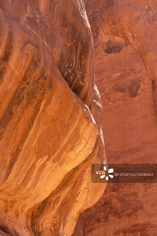 红岩峡谷的狭缝峡谷墙壁图片素材