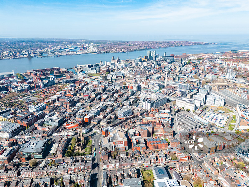 利物浦的城市景观俯瞰图图片素材