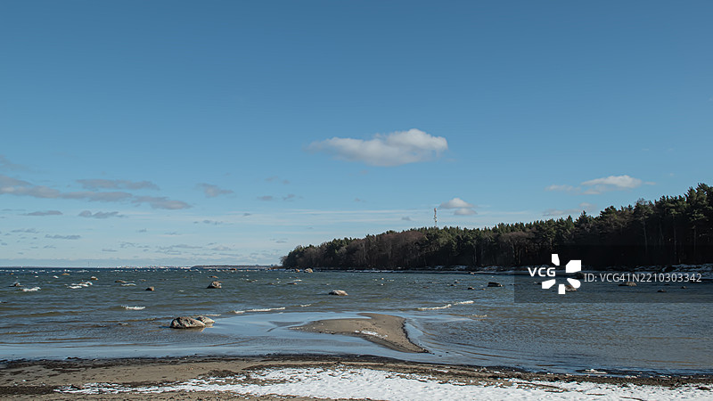 海滩与天空的美丽景色图片素材