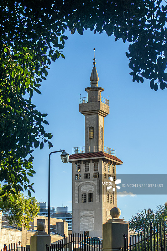 伊斯兰文化中心“法赫德国王两大圣寺的监护人”，巴勒莫清真寺。阿根廷布宜诺斯艾利斯“法赫德国王两大圣寺的监护人”伊斯兰文化中心，巴勒莫清真寺。图片素材
