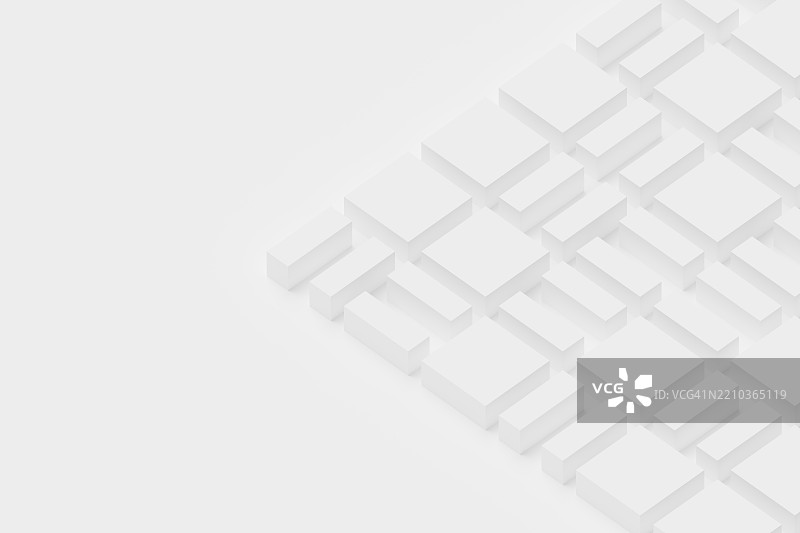 白色等距方块的抽象排列图片素材