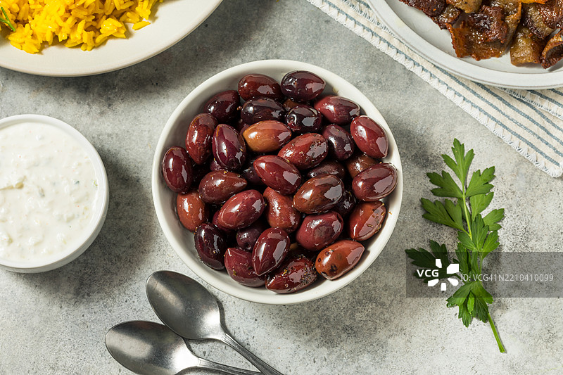 高角度视图的碗中食物， 美国， 美国图片素材