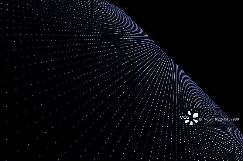 对称蓝点的抽象透视图，背景为深色图片素材