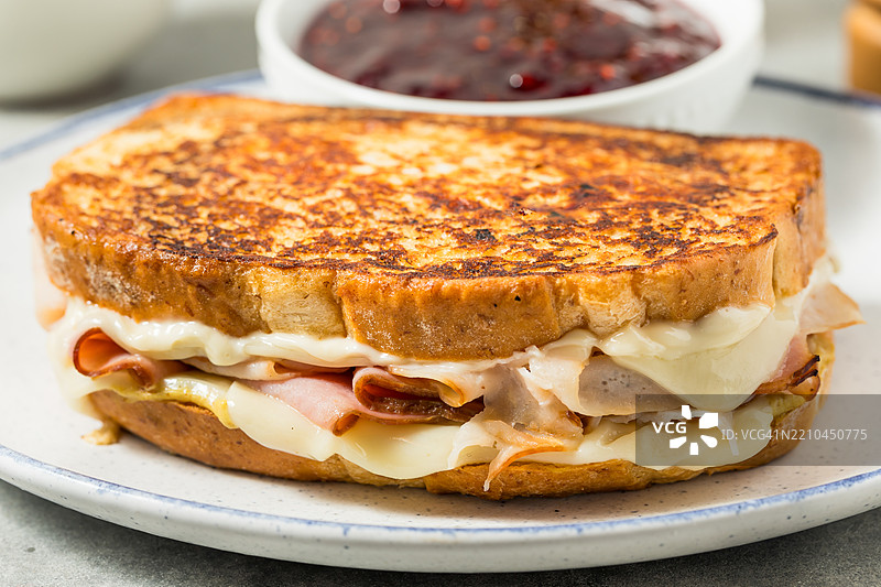 自制炸法式蒙特克里斯托三明治，美国，USA图片素材
