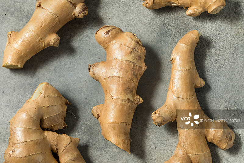 桌子上的生姜特写， 美国， 美国图片素材