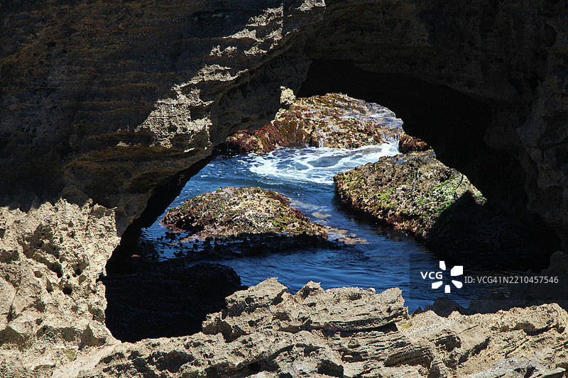 西澳大利亚温布利海域的岩石形成物俯视图图片素材