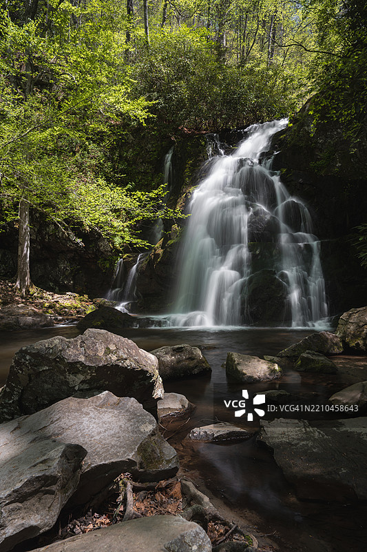 田纳西州美国森林中的瀑布景观图片素材