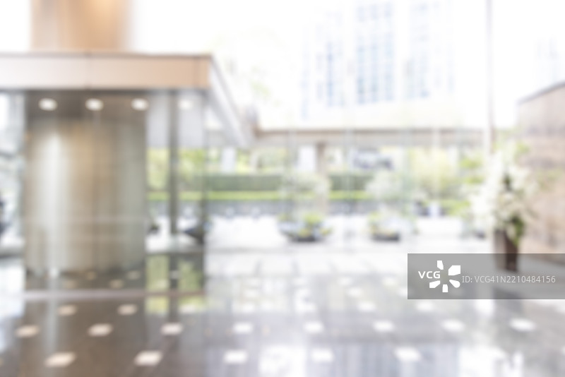 模糊的抽象玻璃建筑大堂背景图片素材