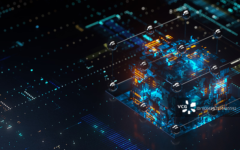 量子计算，量子叠加物流，量子物理，量子力学图片素材