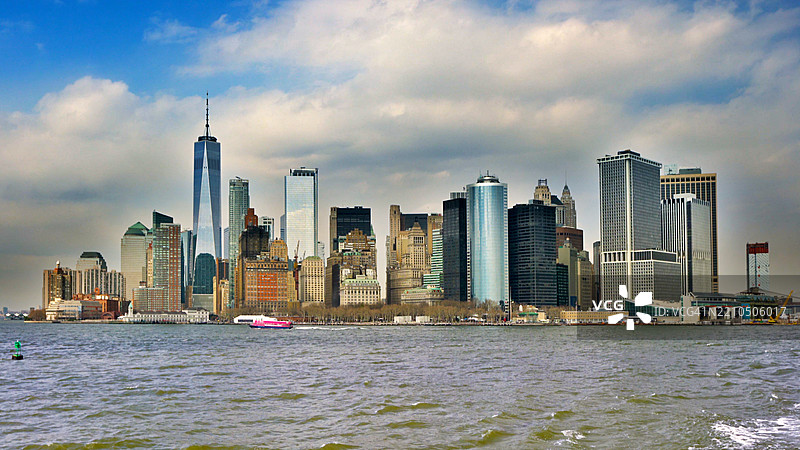 曼哈顿金融区。创意。图片素材