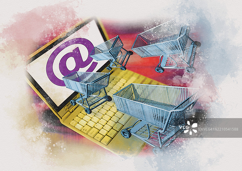 在线购物，概念插图图片素材