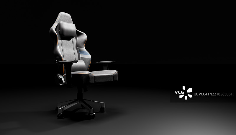 现代游戏椅的3D渲染，背景为深色图片素材
