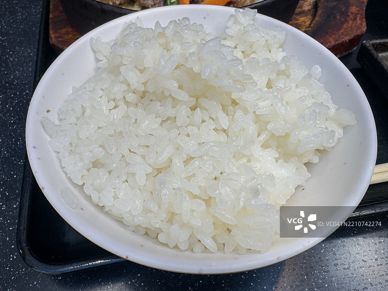 白米饭配定食图片素材