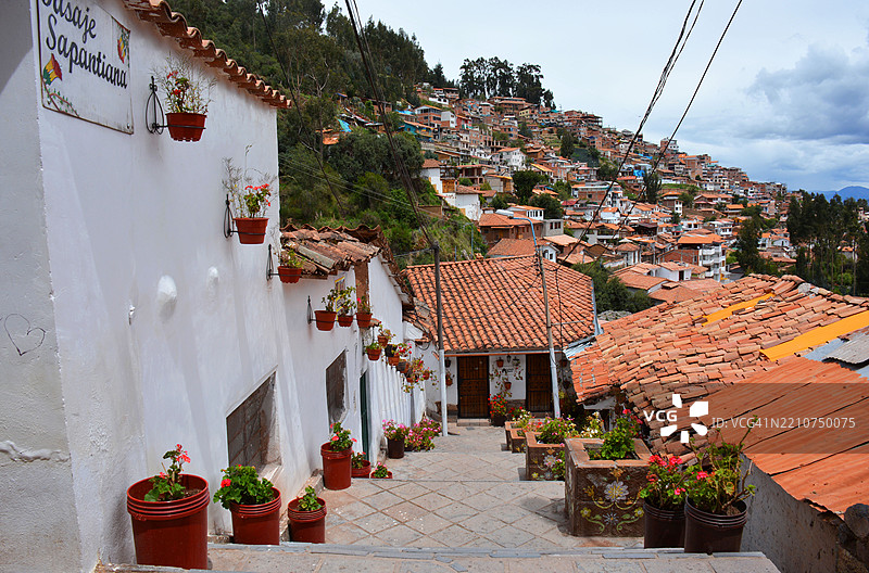 秘鲁库斯科的狭窄街道图片素材