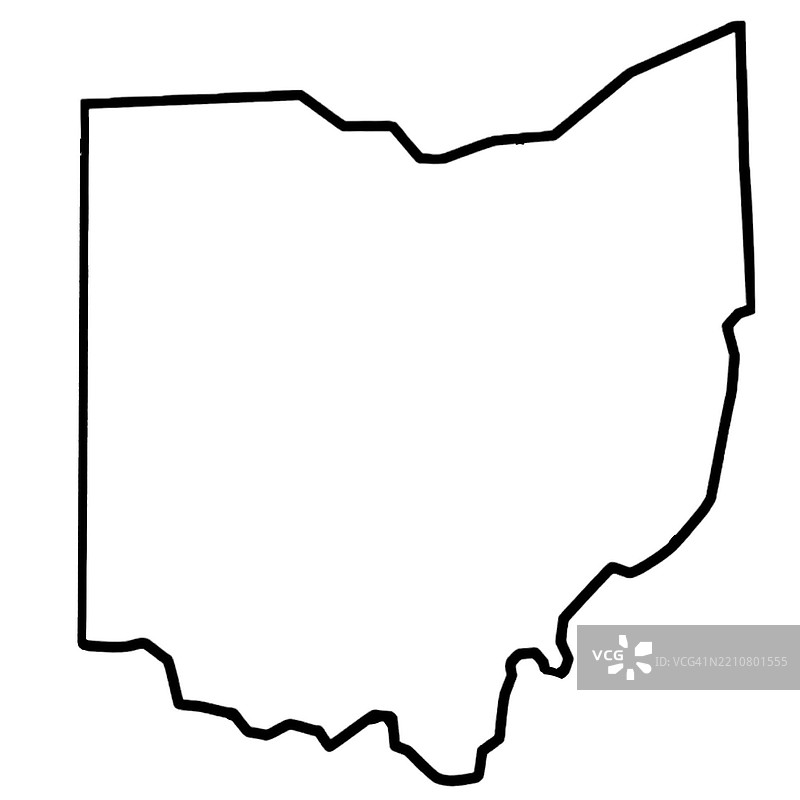 俄亥俄州轮廓形状图片素材