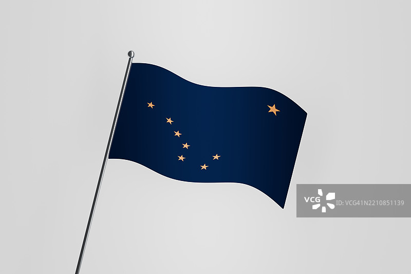 阿拉斯加州旗图标在白色背景上图片素材