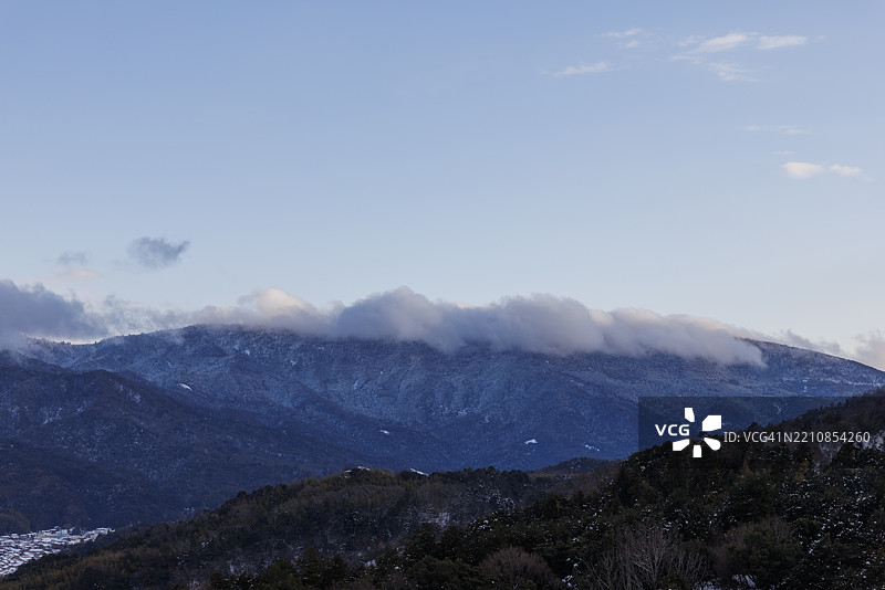 京都冬季的雪山图片素材