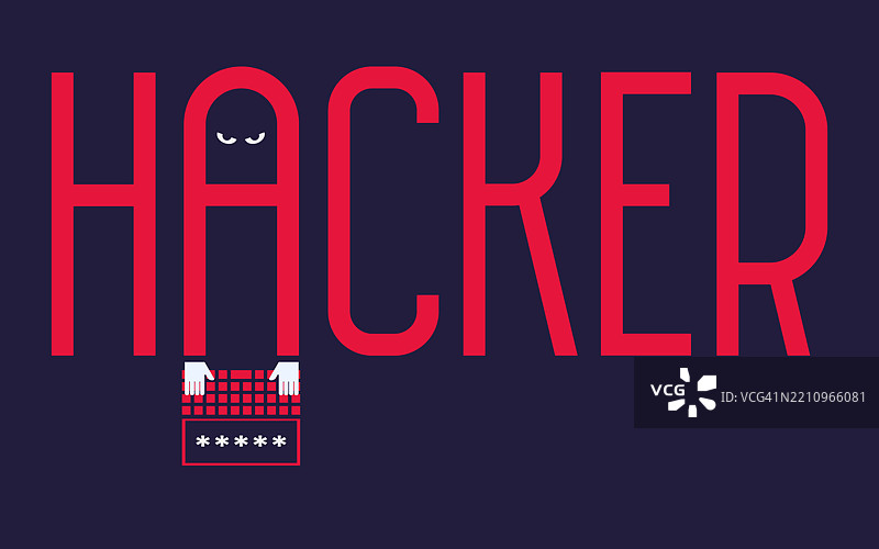 网络欺诈概念插图 - 黑客通过键盘窃取密码图片素材