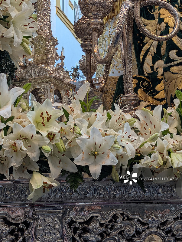 慰藉之花（圣母玛利亚）。西班牙卡迪斯省圣玛丽亚港图片素材