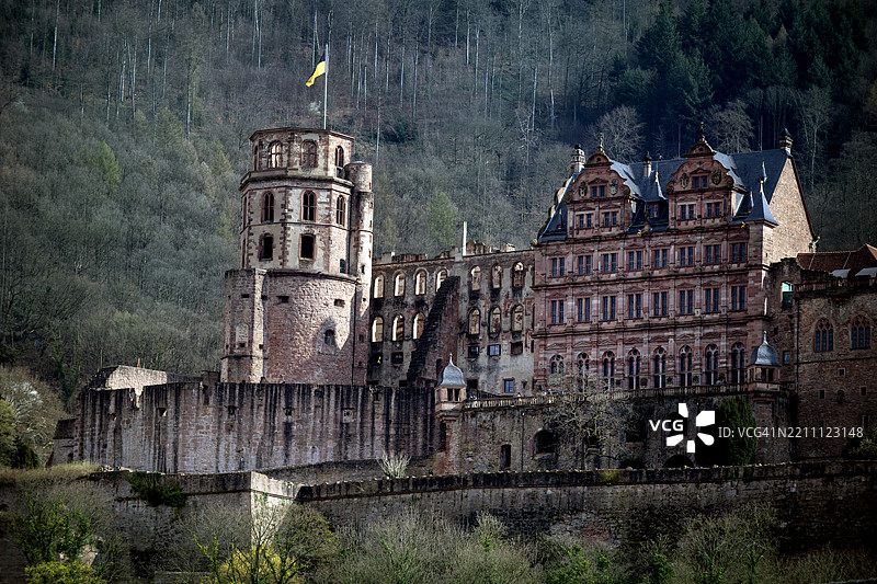 海德堡城堡的春天图片素材