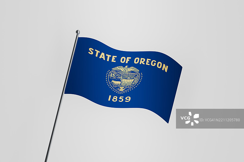 俄勒冈州州旗图标在白色背景上图片素材