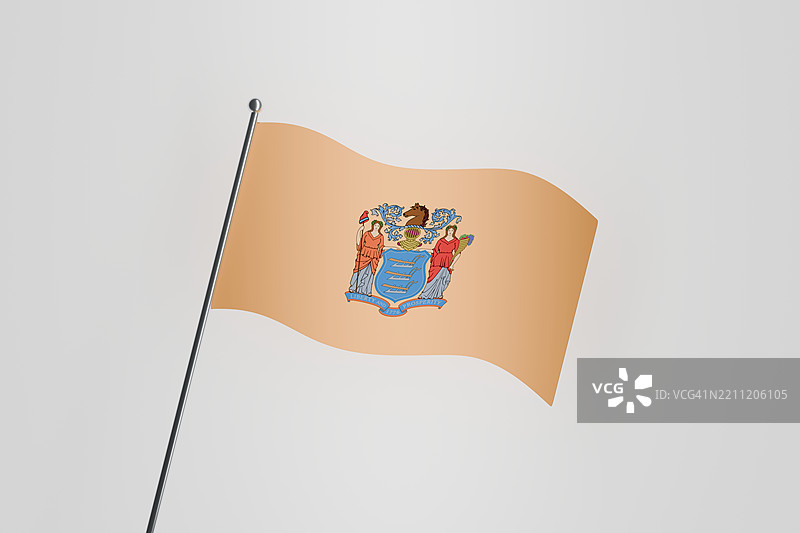 新泽西州旗帜图标在白色背景上图片素材