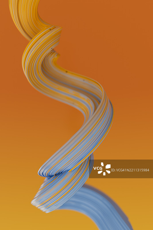 抽象的彩色轨迹，带有橙色、蓝色和黄色的漩涡图片素材