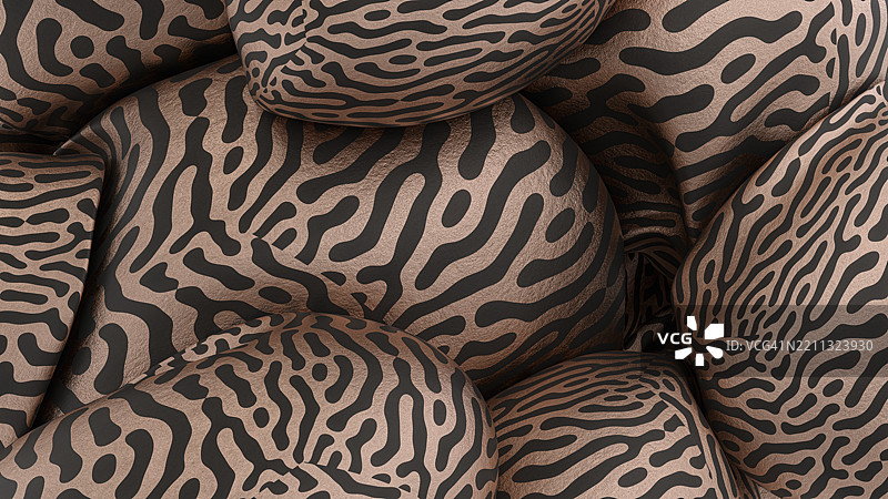 3D抽象雕塑，具有复杂的图案，没有人物图片素材