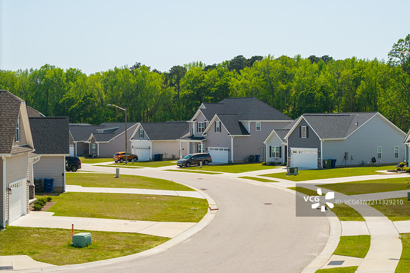 北卡罗来纳州新社区 - 排排而立的房屋 - 正在开发的社区图片素材