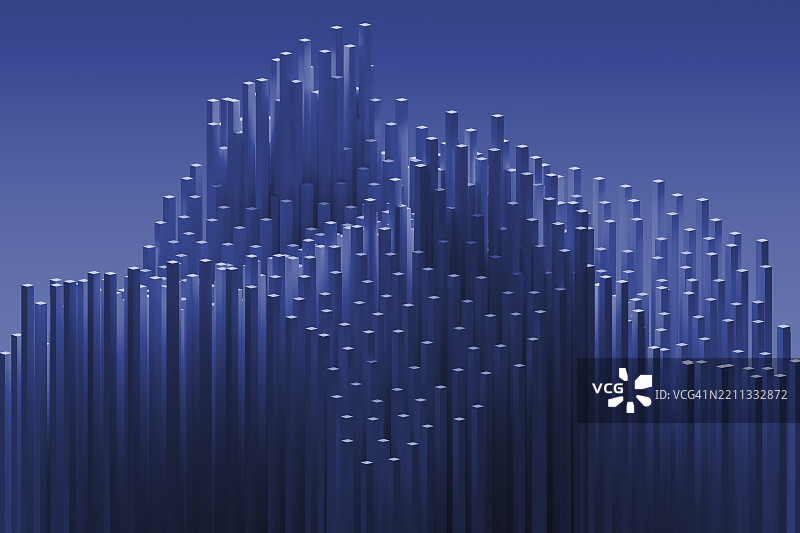 抽象的3D渲染，垂直线条形成几何结构图片素材