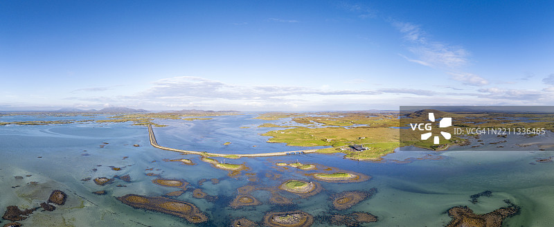 苏格兰本贝库拉的北福特堤道鸟瞰图图片素材