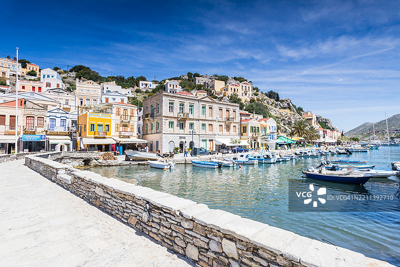 在西米岛的多彩船只图片素材