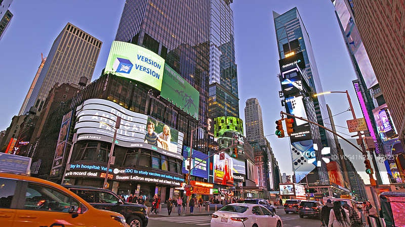 黄昏。时代广场。曼哈顿图片素材