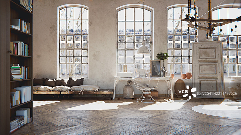 破旧别致的公寓图片素材