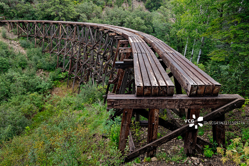 公园里的空长椅，林肯国家森林，美国图片素材